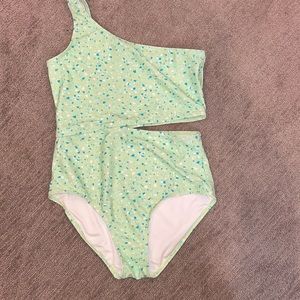 One piece light green bathing suit